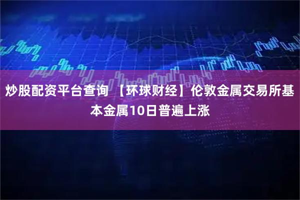 炒股配资平台查询 【环球财经】伦敦金属交易所基本金属10日普遍上涨